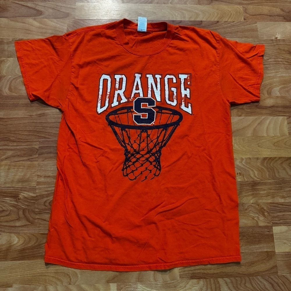 Syracuse Orange T Shirt “S” Being Dunked Golden Heavy Cotton Orange Mens Sz L